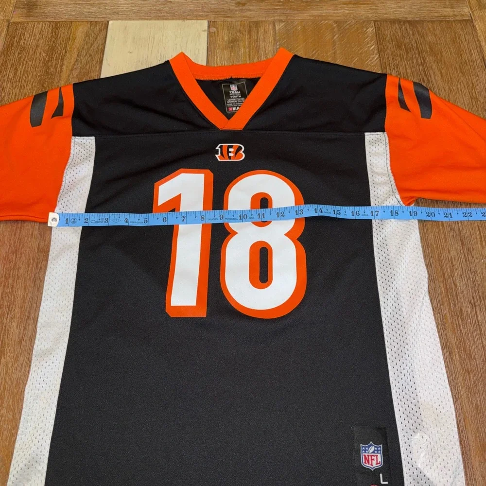 NFL Cincinnati Bengals Jersey Youth L Black A.J. Green 18 Excellent Mesh Side
